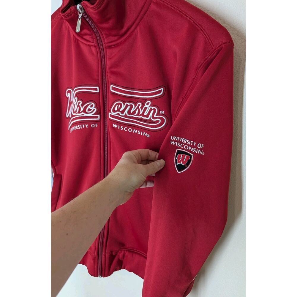 VINTAGE Jansport University Of Wisconsin Badgers Full Zip Jacket Womens Large - Picture 2 of 8